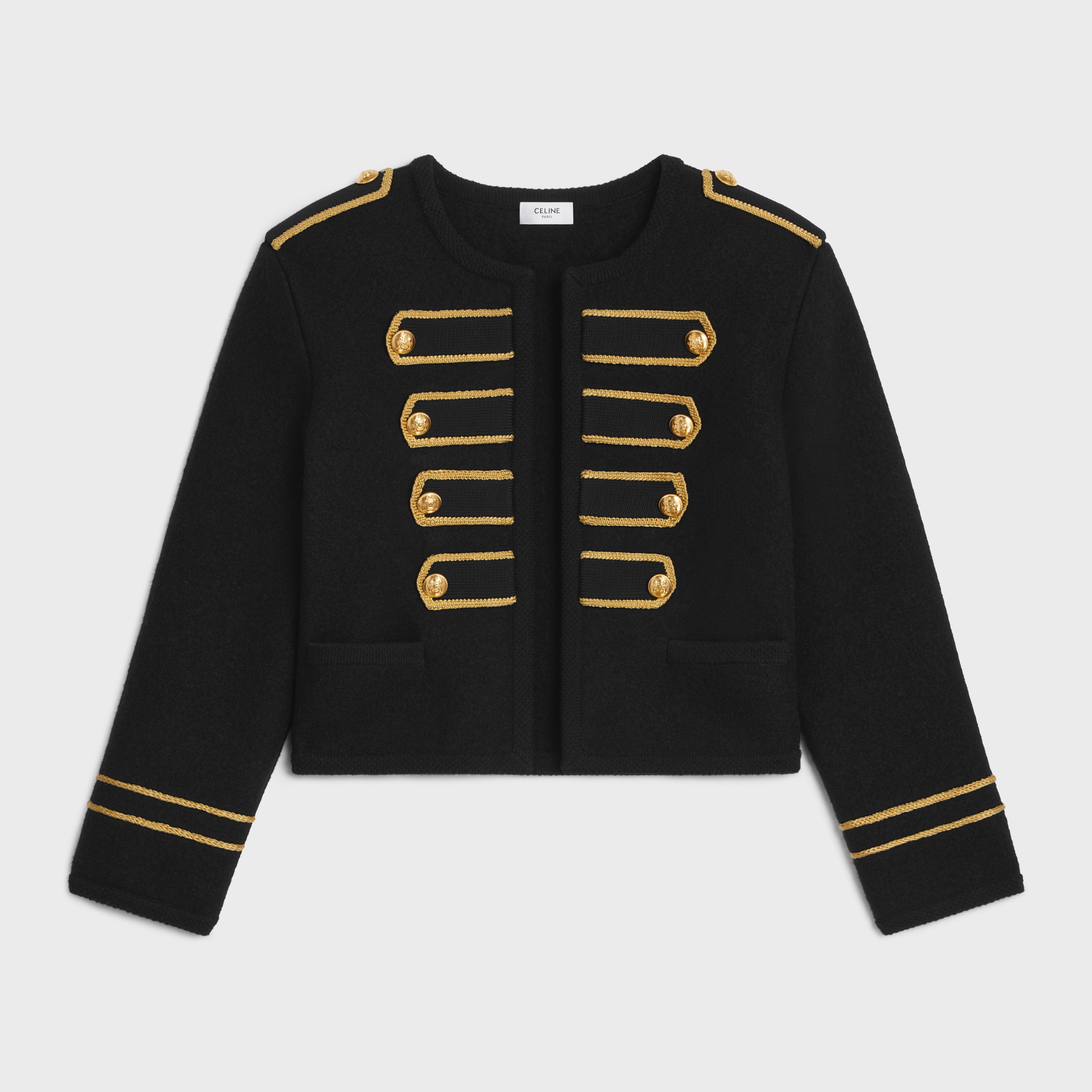 military cardigan jacket in wool - 1