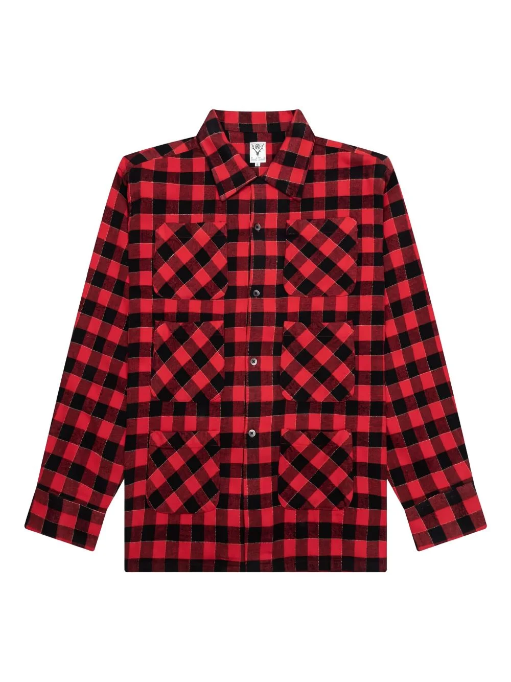 six-pocket checkered shirt - 1