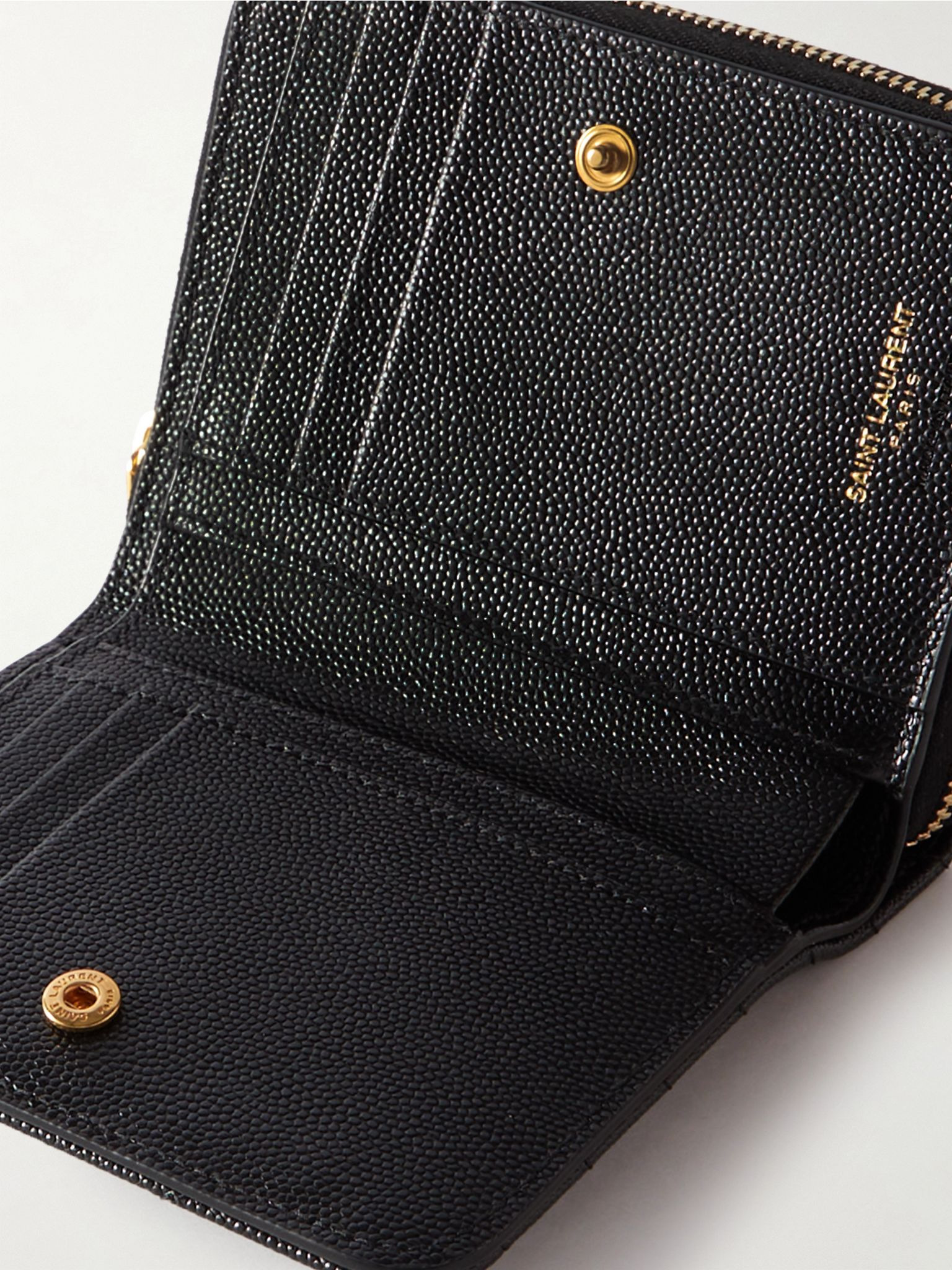 Monogramme quilted textured-leather wallet Black - 5