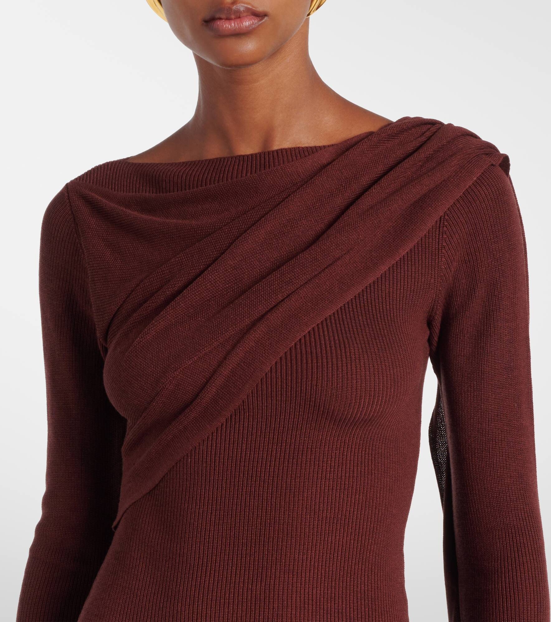 Draped silk-blend top - 4