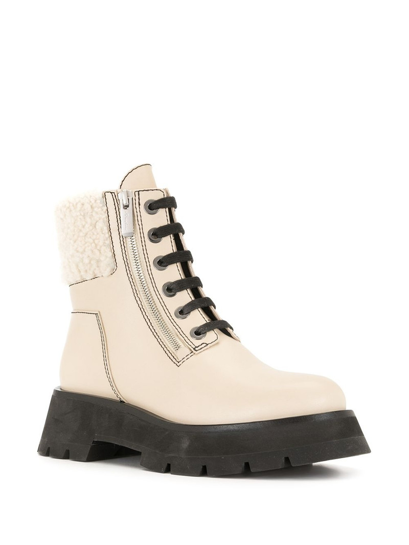3.1 Phillip Lim shearling-trimmed leather ankle boots outlook