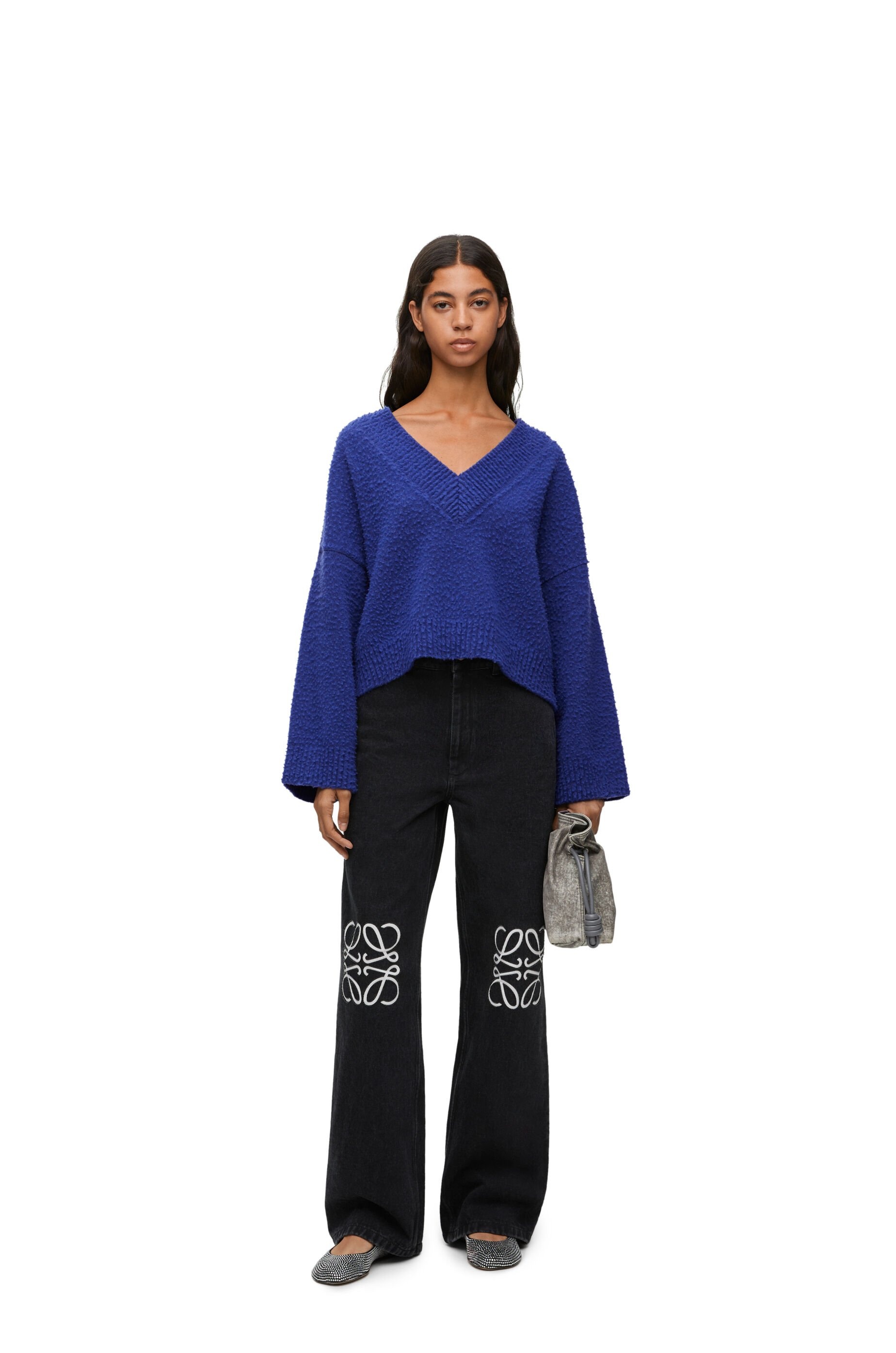 Cropped sweater in wool blend - 2