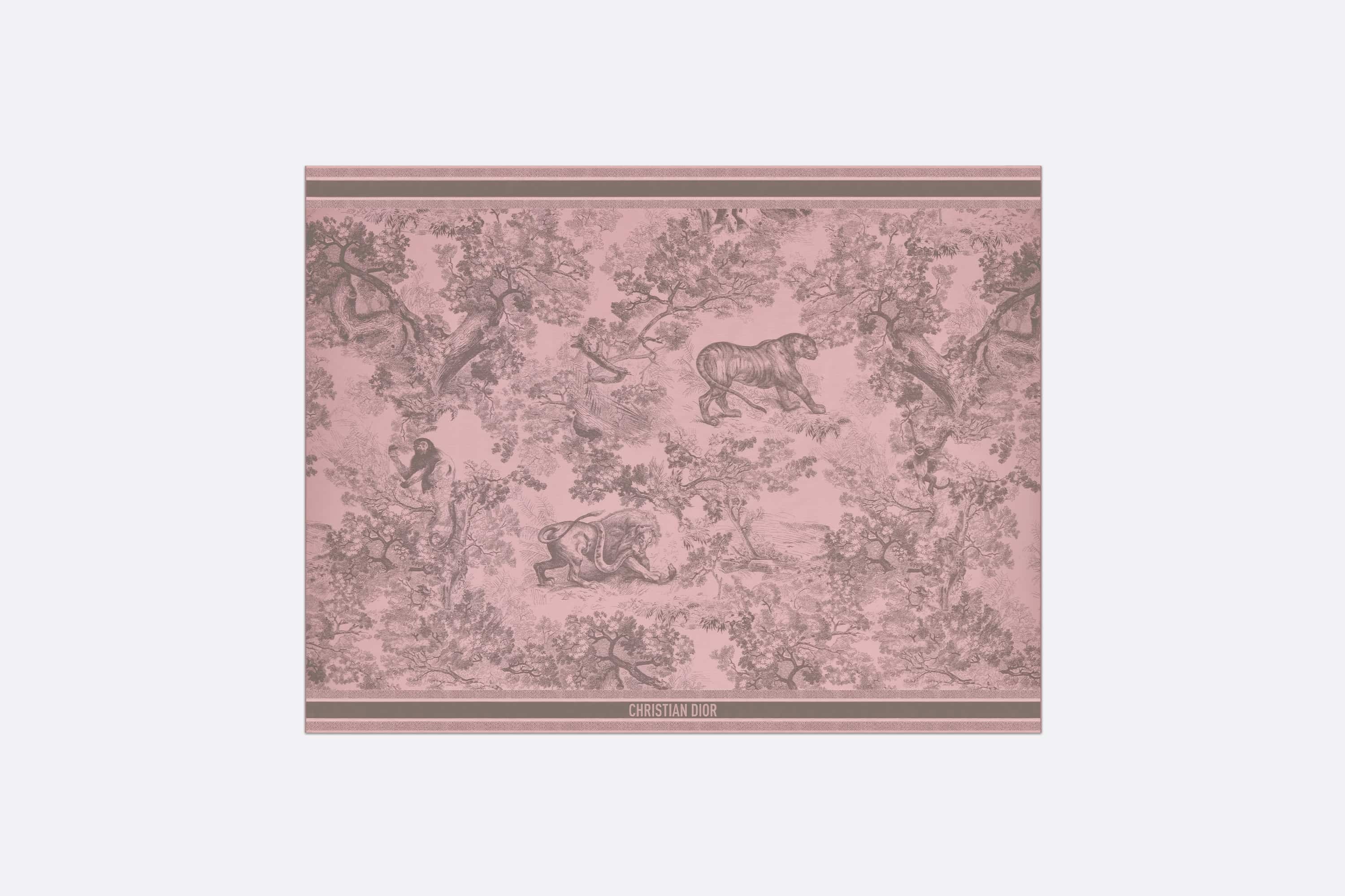 Dioriviera Shorts Pink and Gray Toile de Jouy Sauvage Cotton Denim