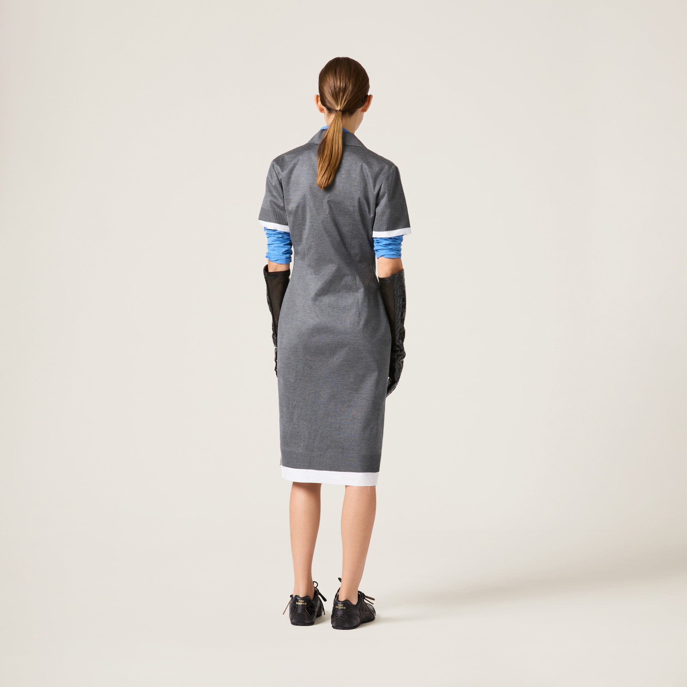 Knit and poplin dress - 3