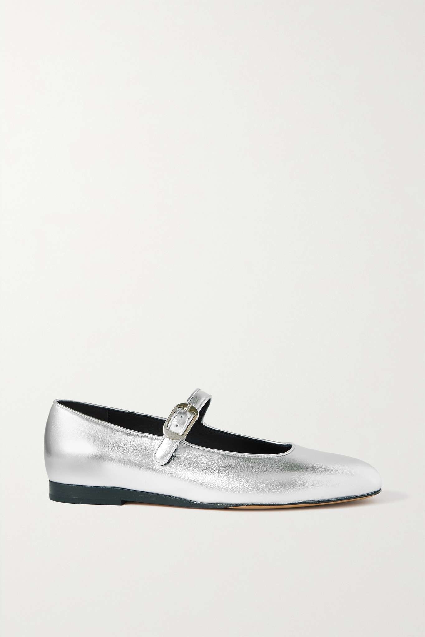 Metallic leather Mary Jane flats - 1