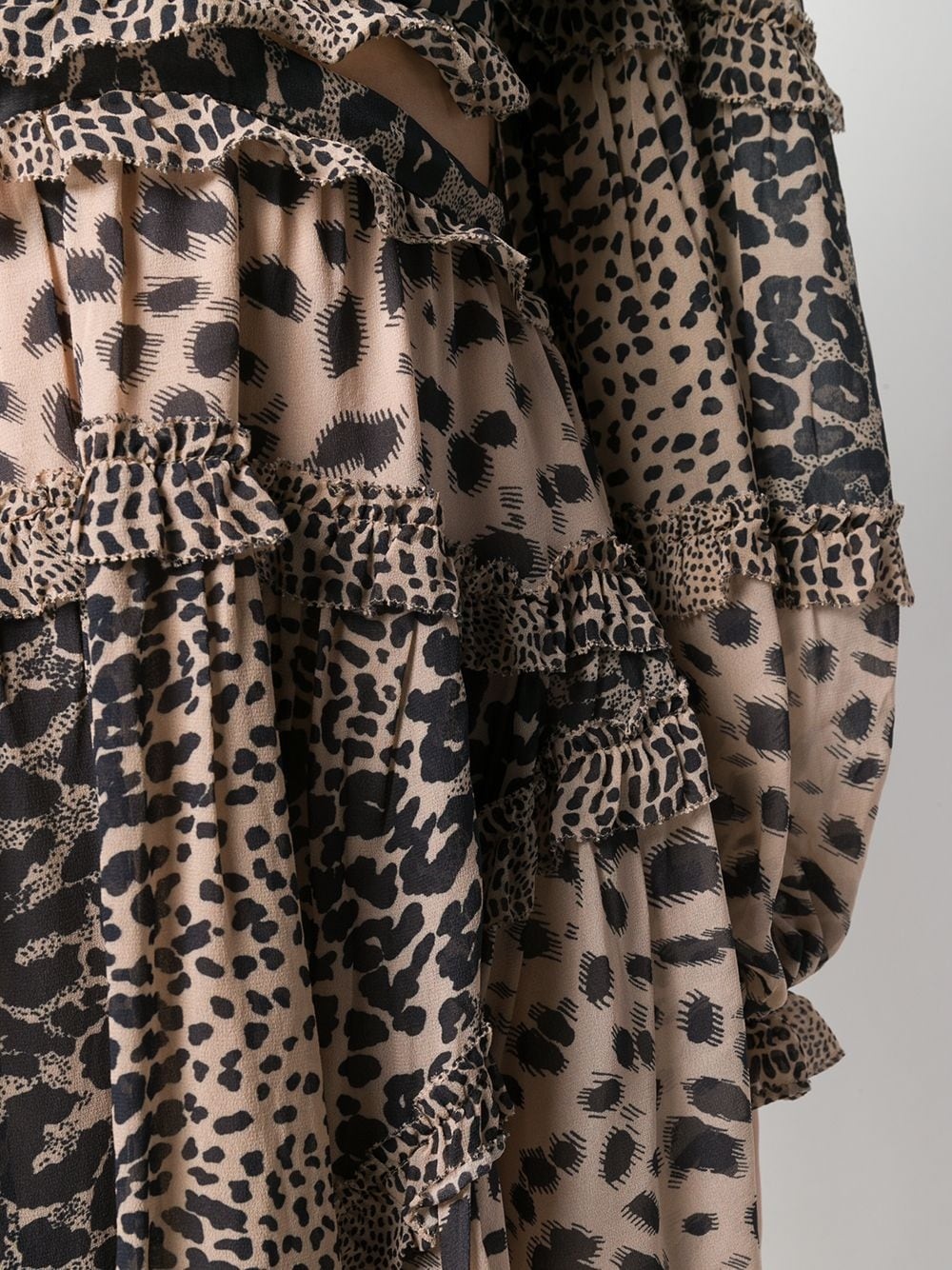 plunging animal print dress - 5