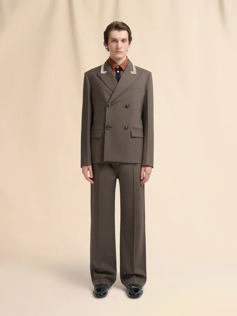 Marni GRAY DOUBLE-BREASTED WOOL BLAZER WITH MARNI MENDING outlook
