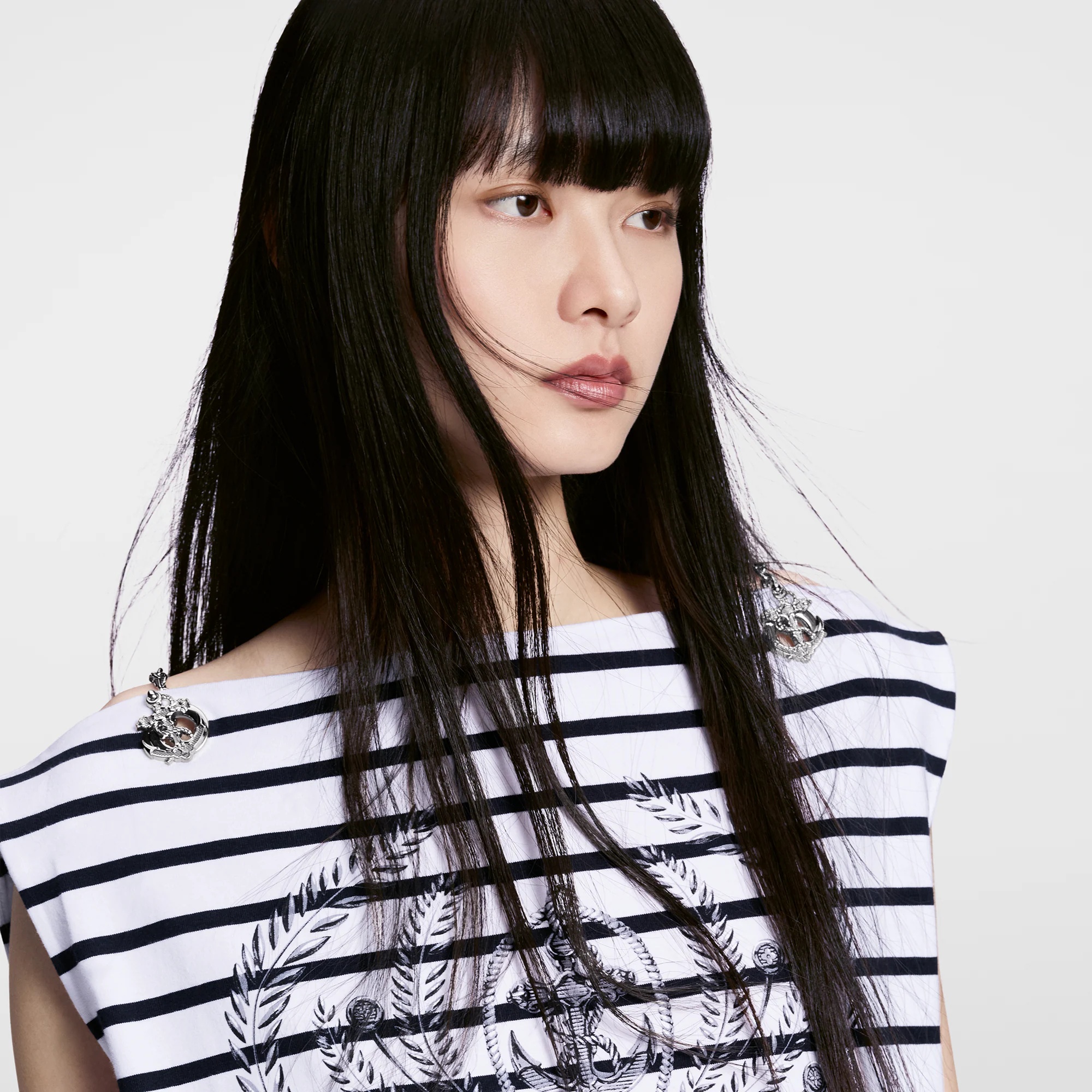 Striped Anchor T-Shirt Dress - 2