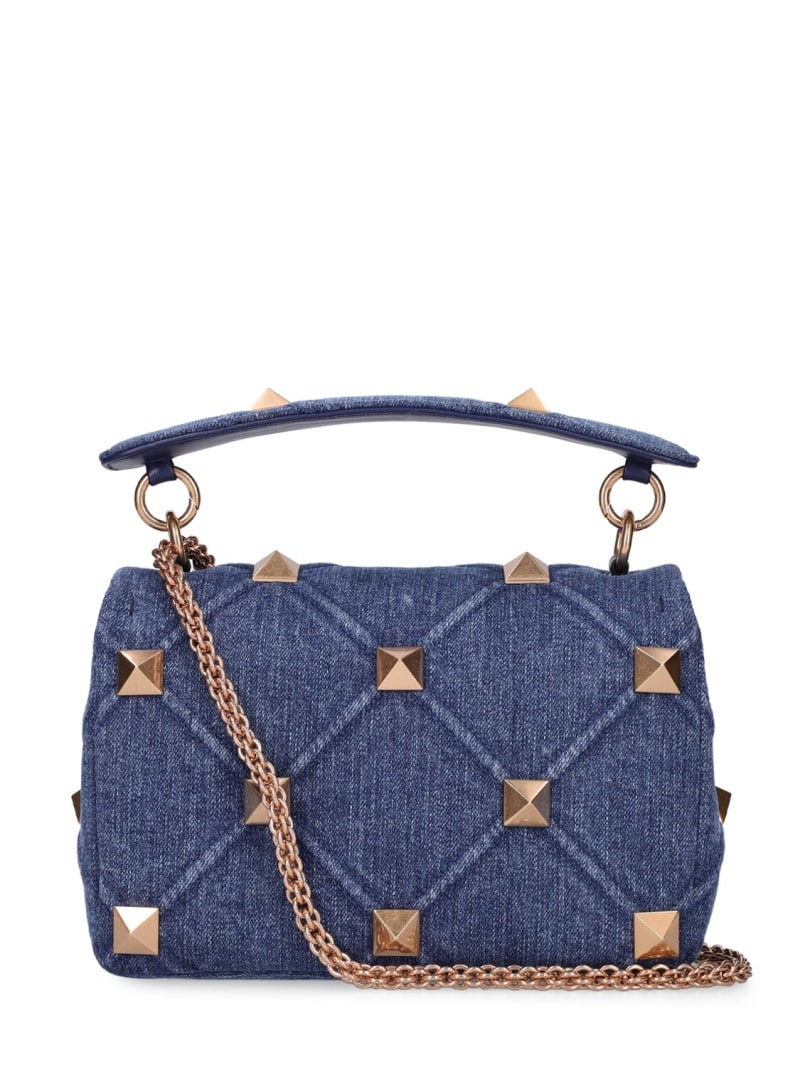 Roman Stud denim shoulder bag - 4