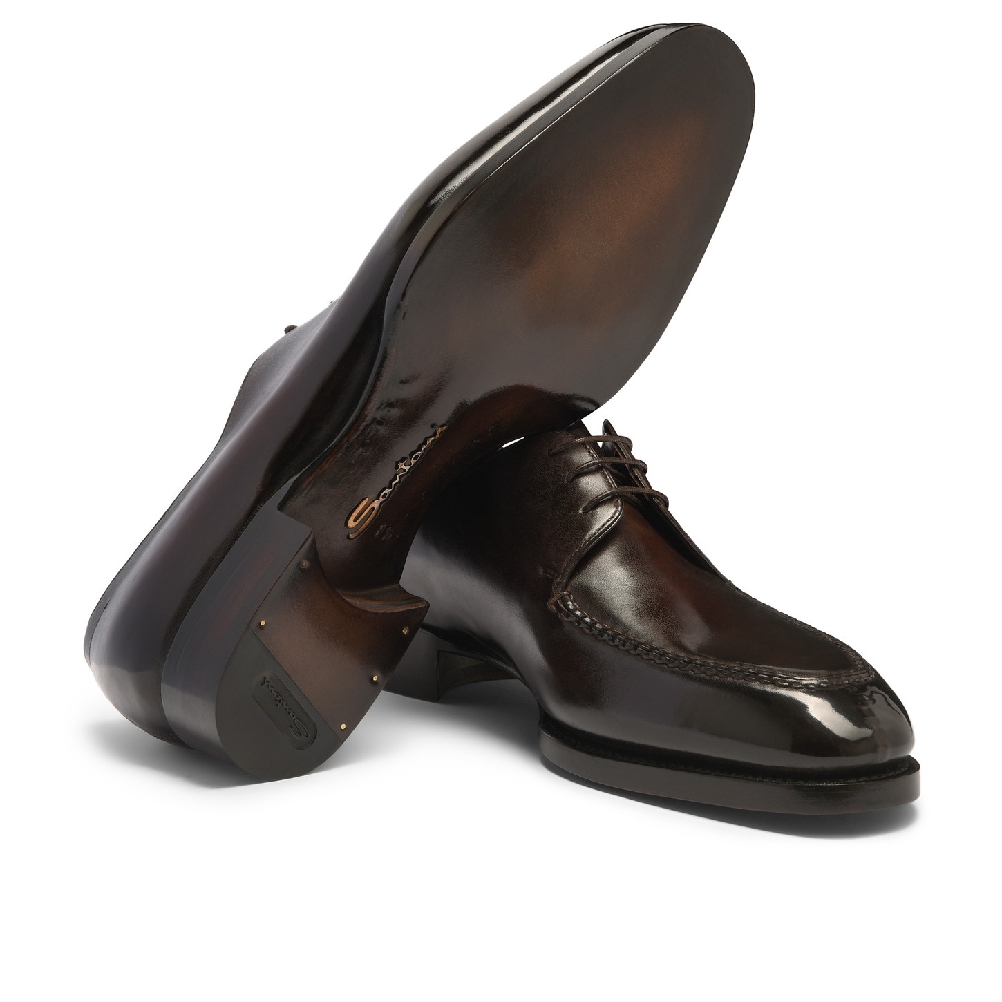Men's dark brown leather Derby shoe - 4