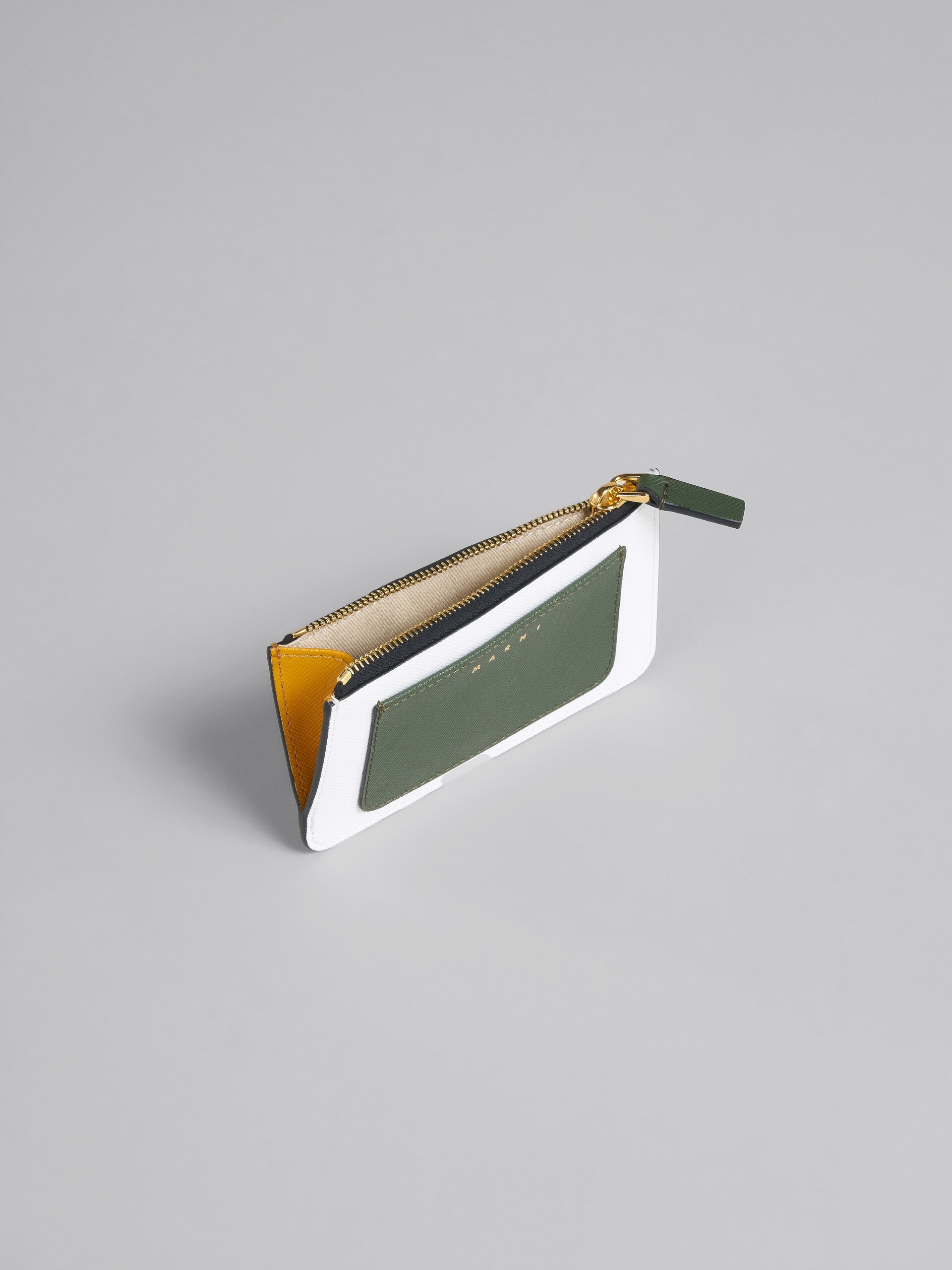 GREEN MULTICOLOUR SAFFIANO LEATHER CARD CASE - 2