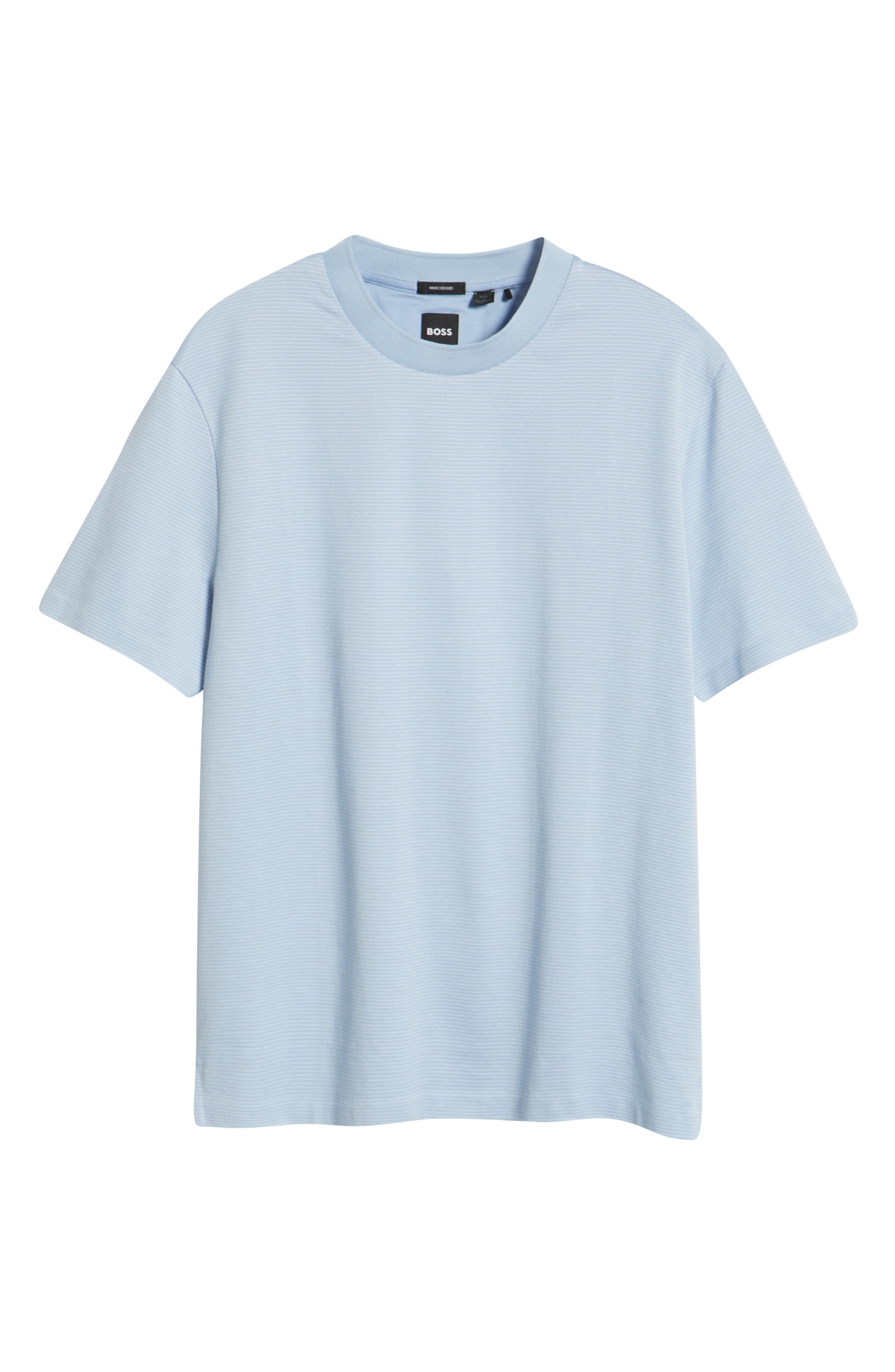 BOSS Thompson Pinstripe Cotton T-Shirt in Light Blue at Nordstrom - 5