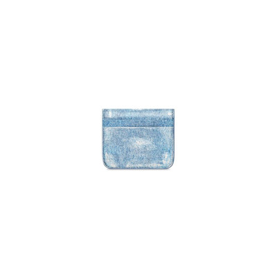 BALENCIAGA Women's Cash Flap Coin And Card Holder Denim Printed  in Blue outlook