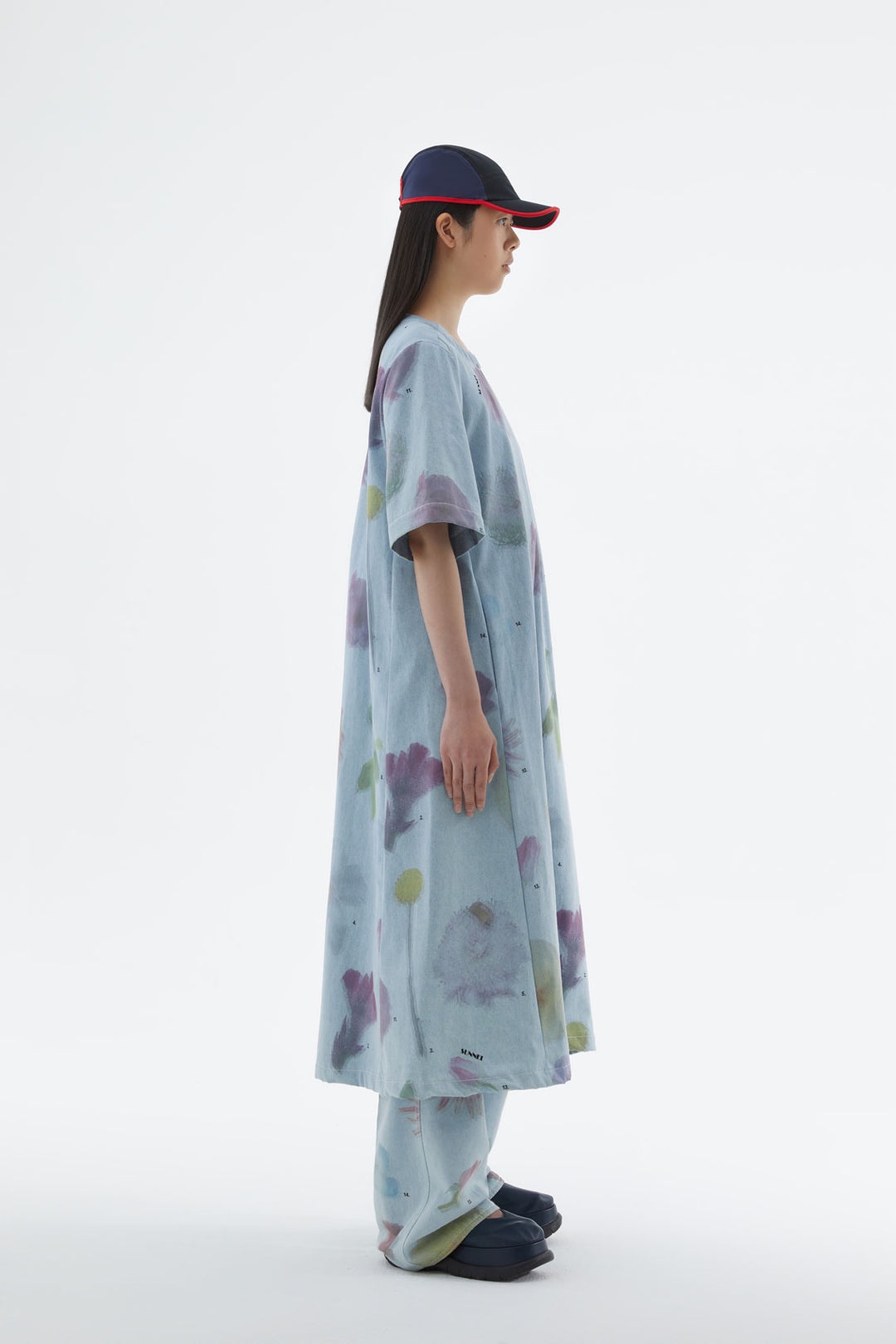 DENIM DRESS WITH FLOWER PRINT - 3