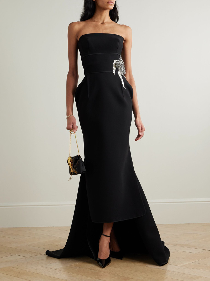 MATICEVSKI Residence strapless embellished crepe gown Black outlook