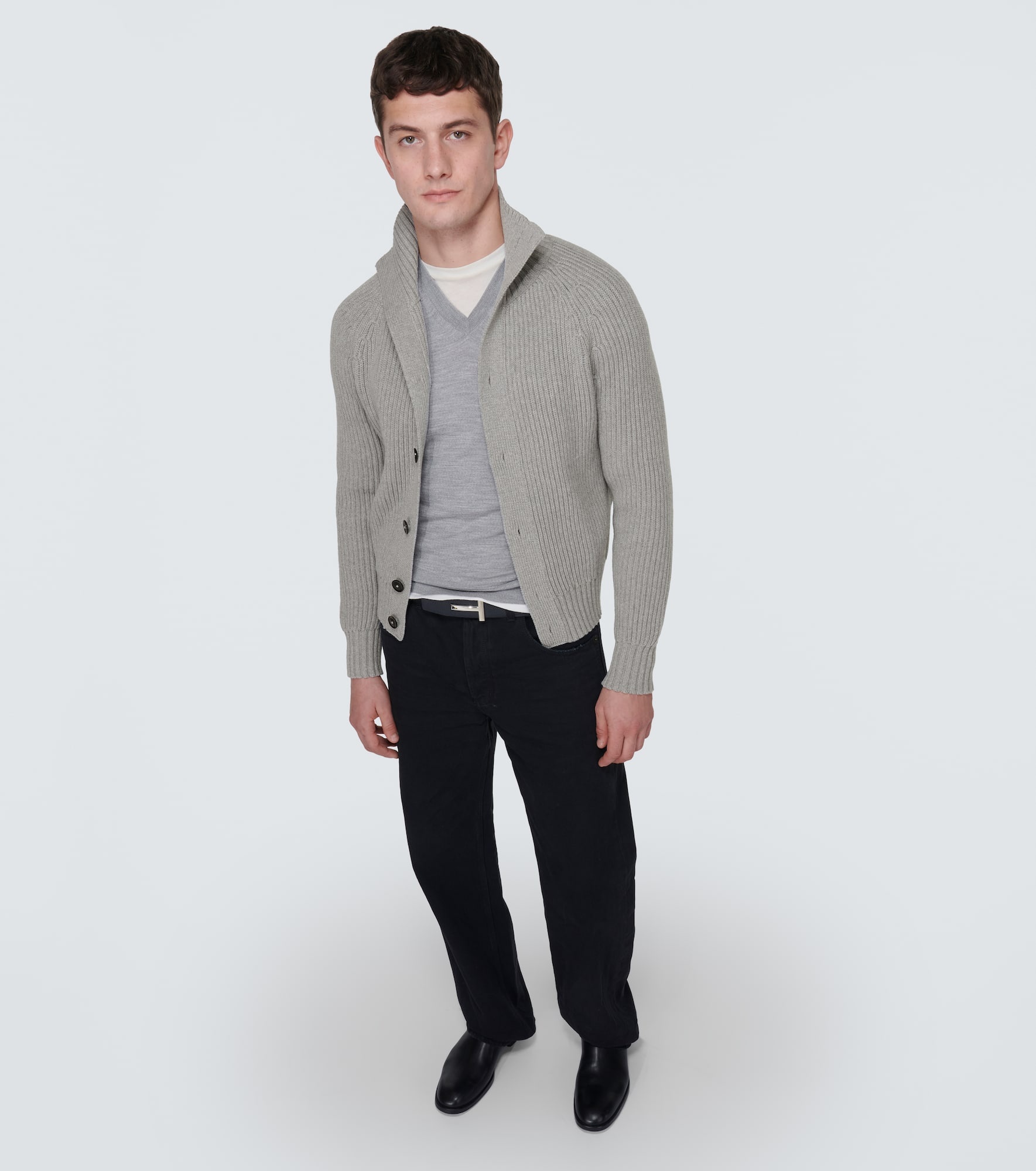 Ribbed-knit wool and cashmere cardigan - 2