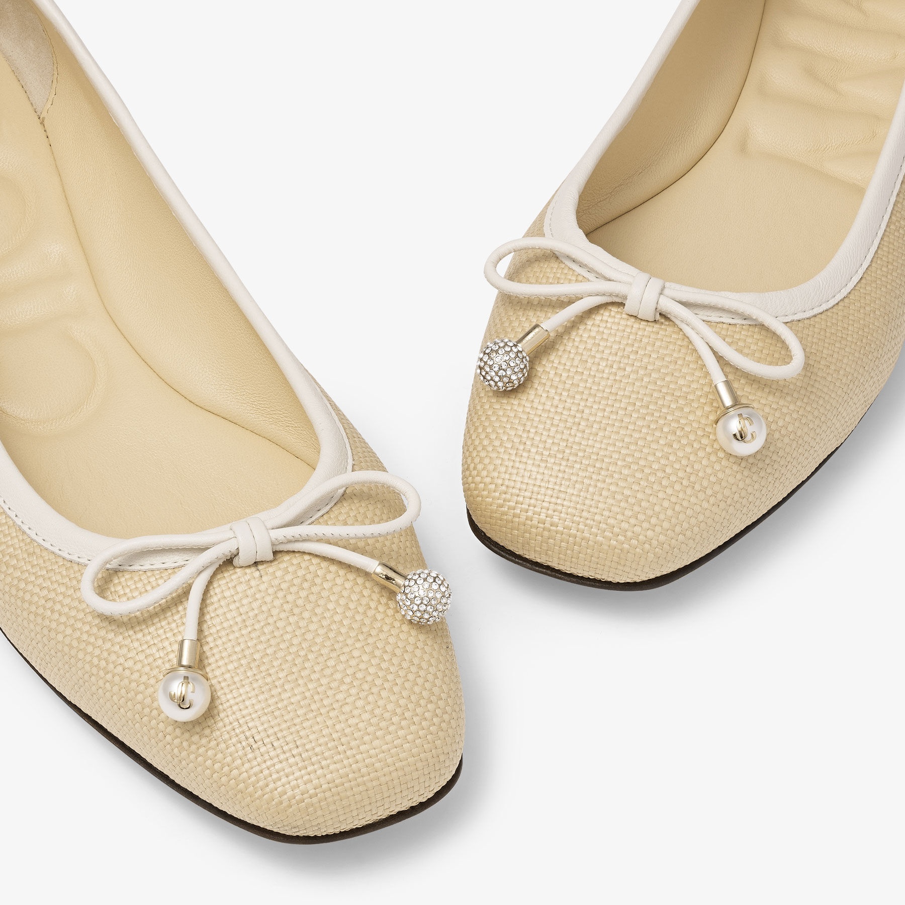 Elme Flat
Natural/Latte Raffia and Leather Flats - 3