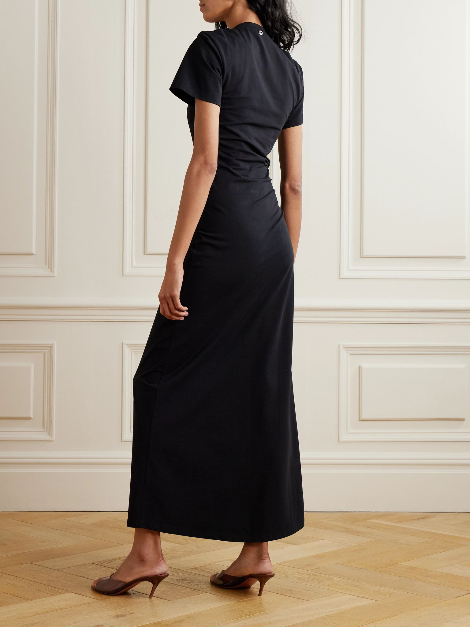 Embellished cutout jersey maxi dress Black - 3