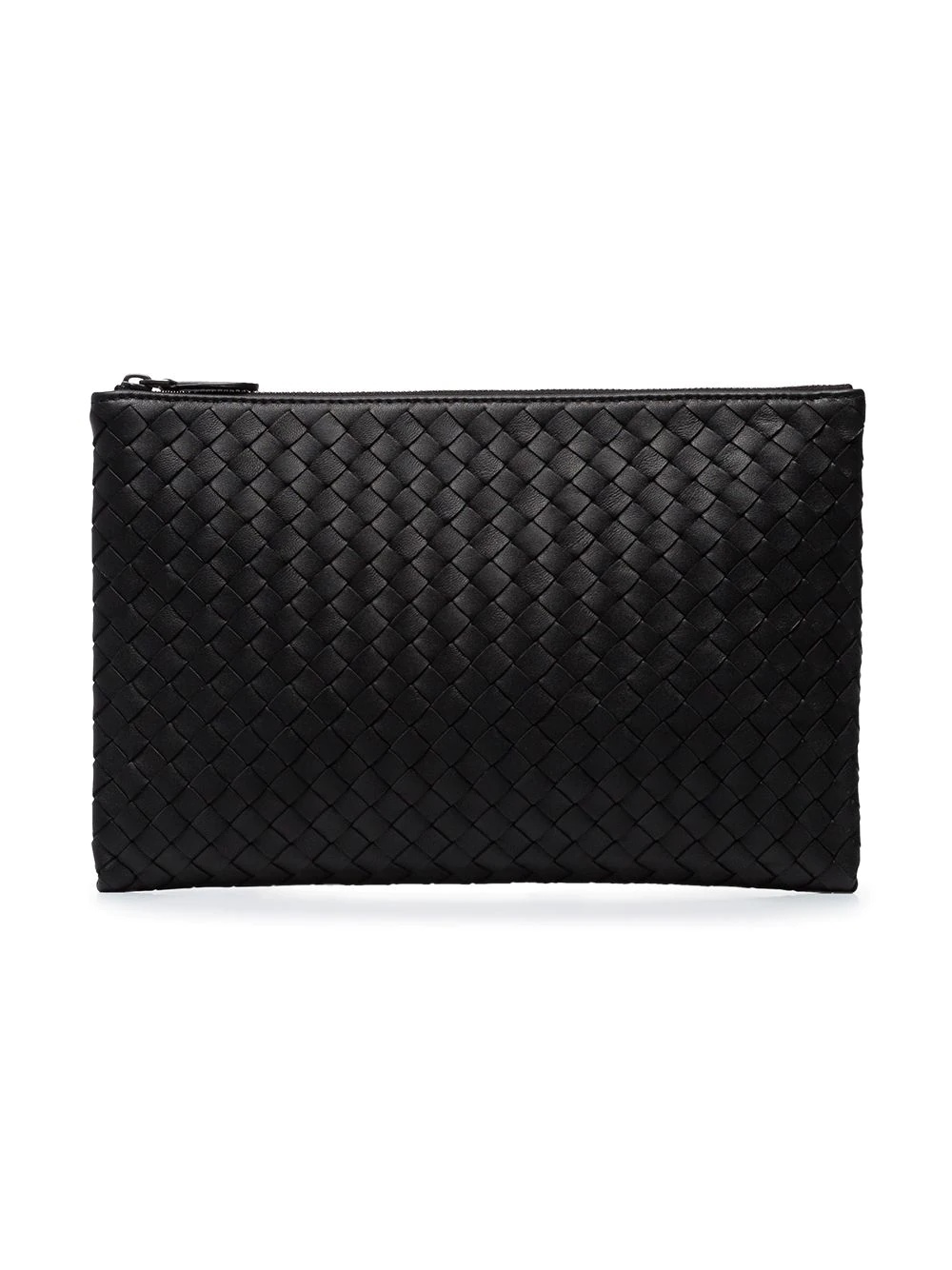 intrecciato weave zip pouch - 2