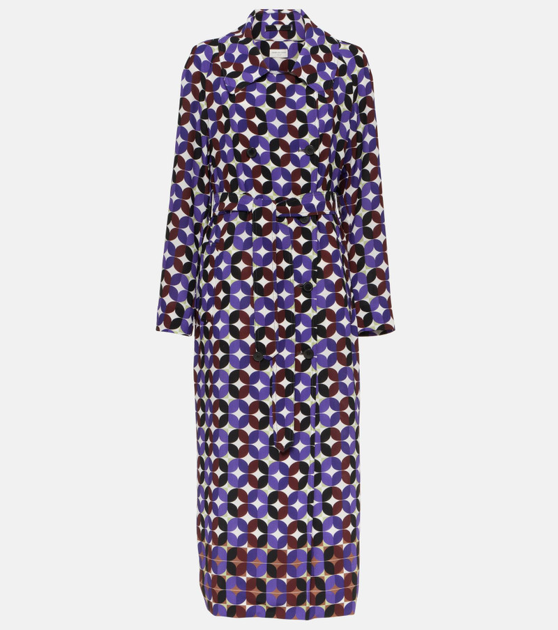 Printed double-breasted coat - 1