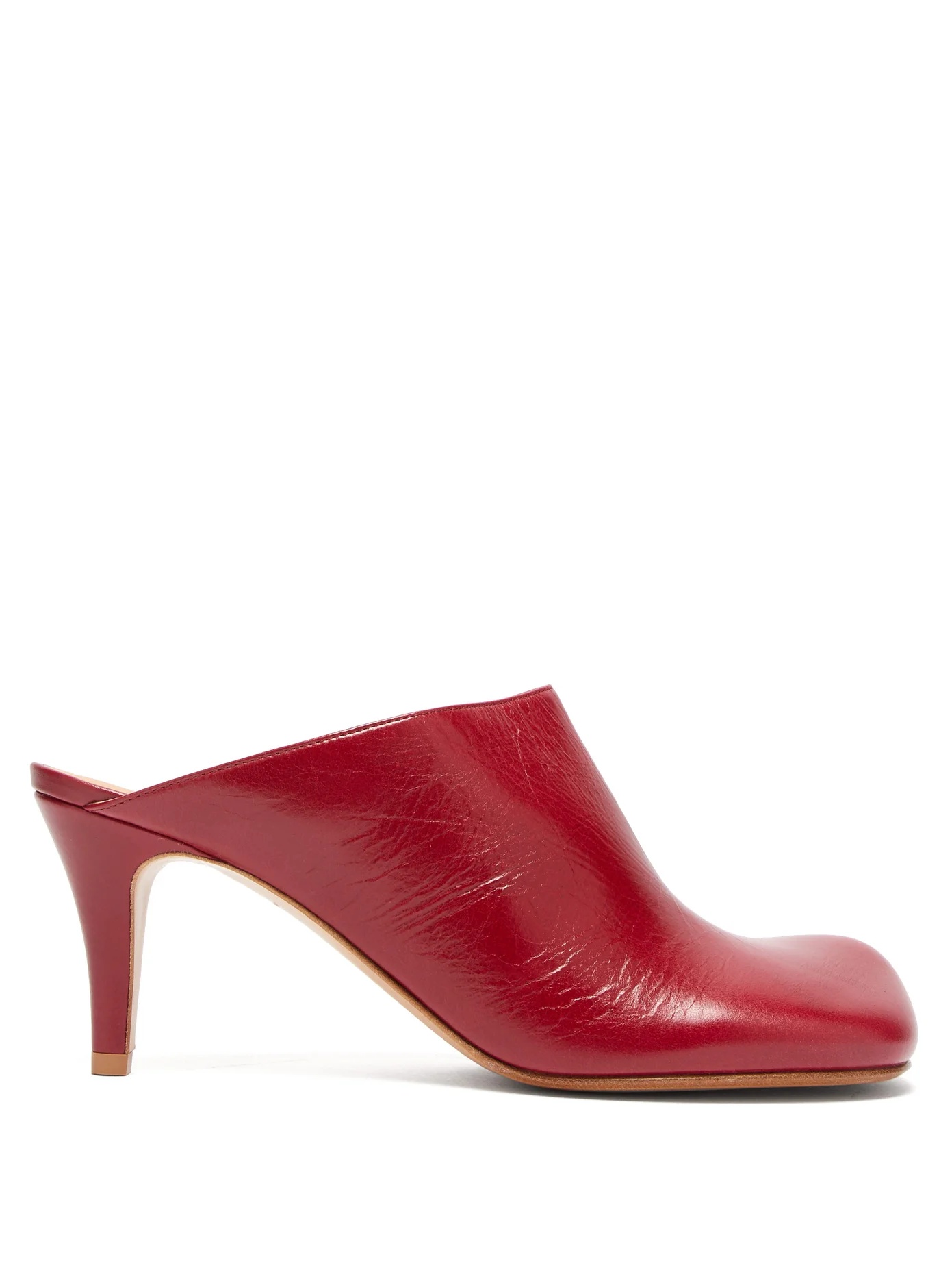 Exaggerated-toe leather mules - 1