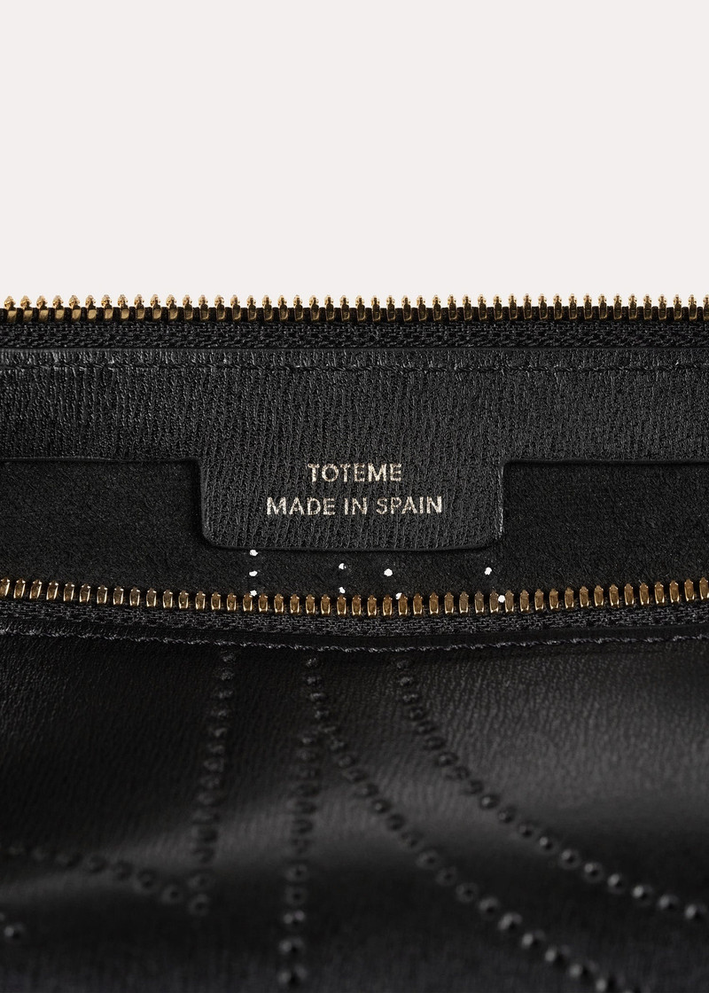 Monogram leather wristlet pouch black 5