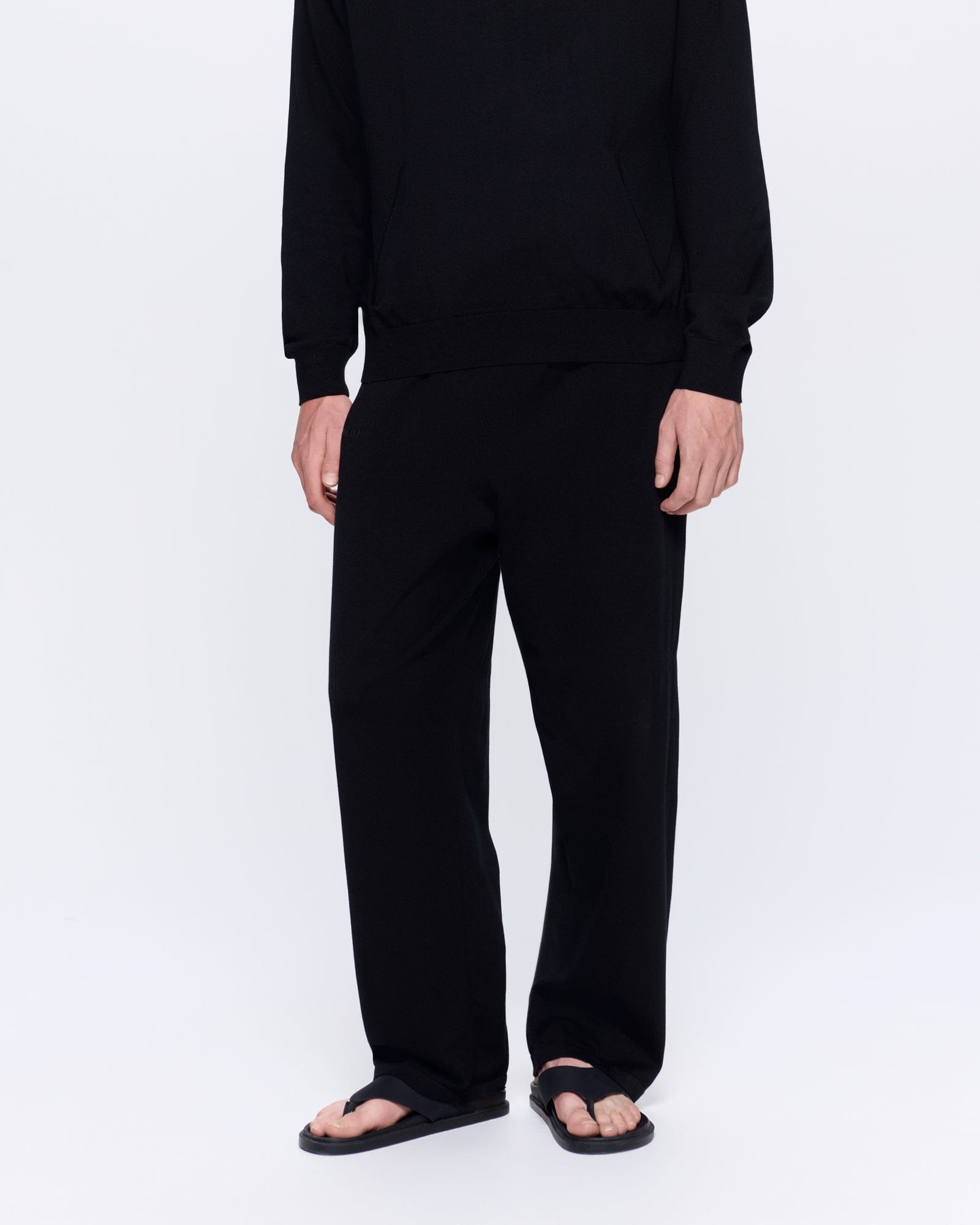 Mens DNA Knitted Straight Leg Track Pants - Black - 3