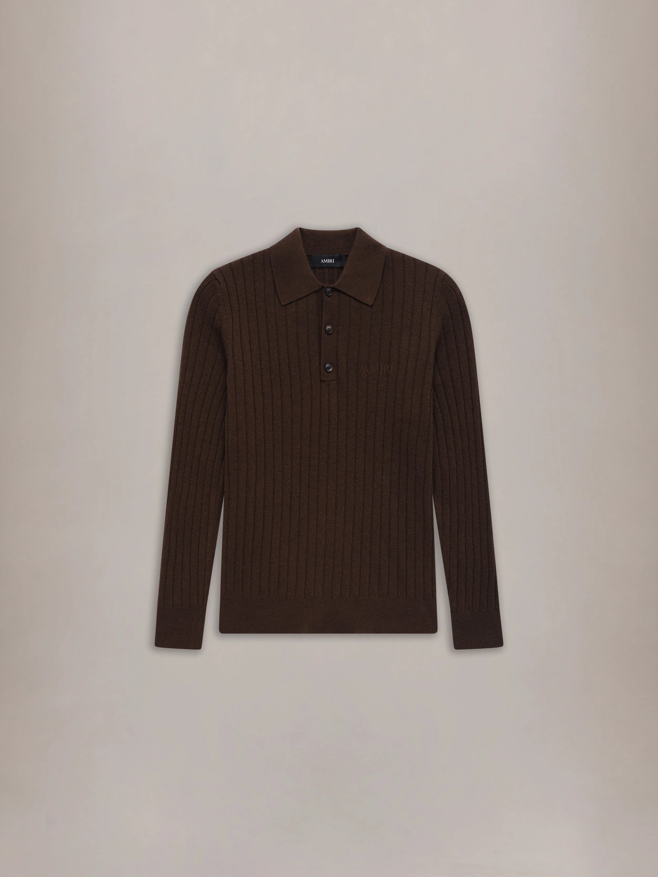 AMIRI SOFT RIB KNIT POLO - 1