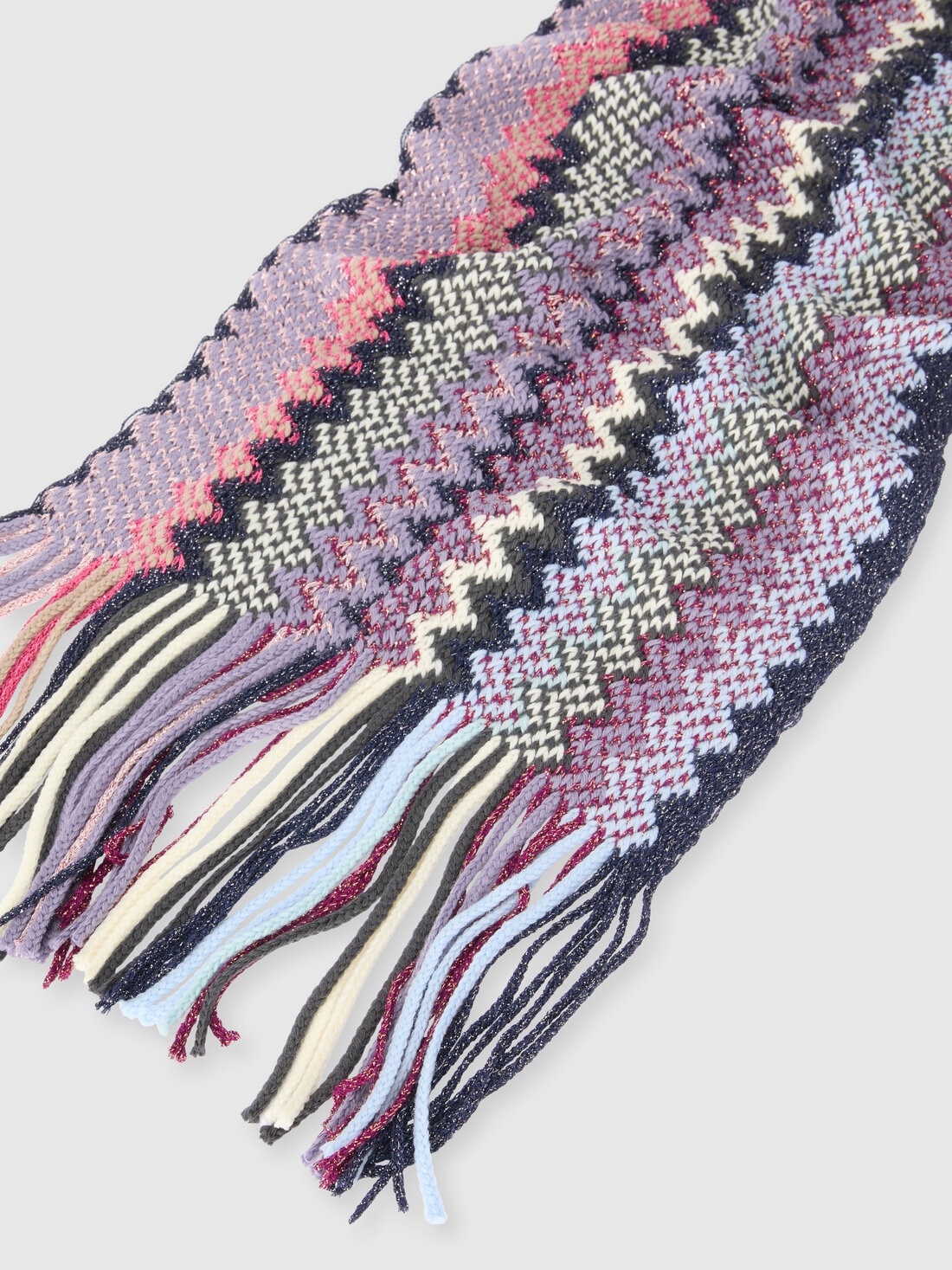 Wool and viscose lamé scarf - 2