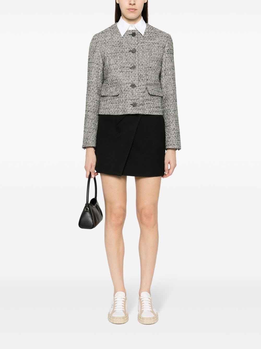 bouclÃ© cropped jacket - 2