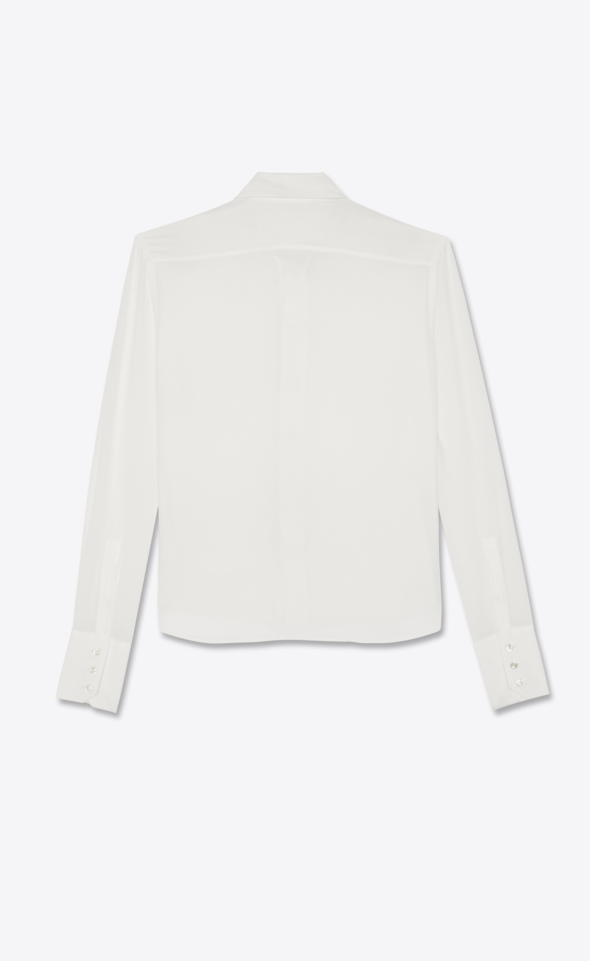 pointed-collar shirt in silk crepe de chine - 2