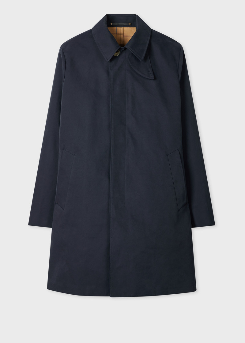 Navy Double-Face Cotton-Nylon Mac 1