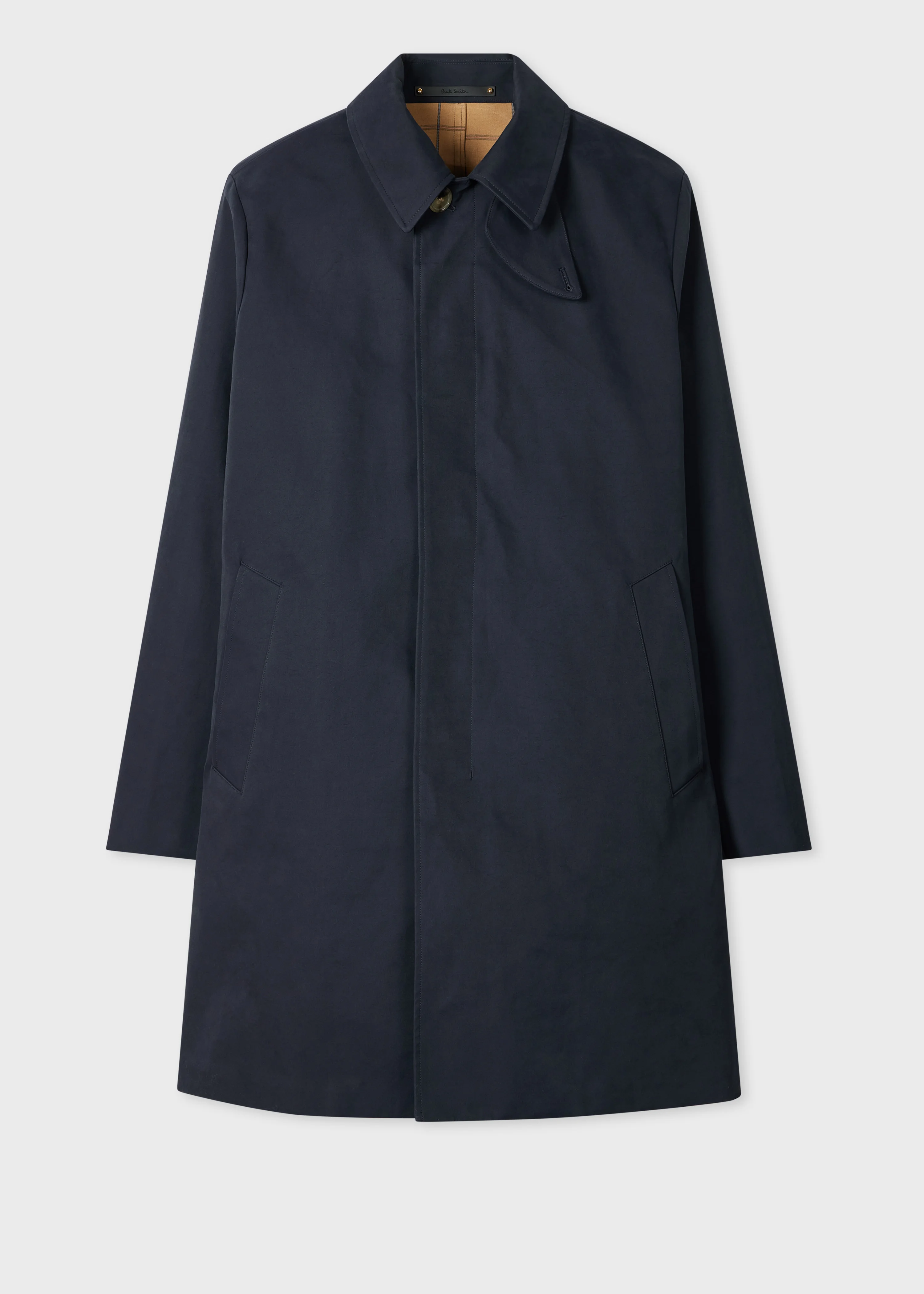 Navy Double-Face Cotton-Nylon Mac - 1