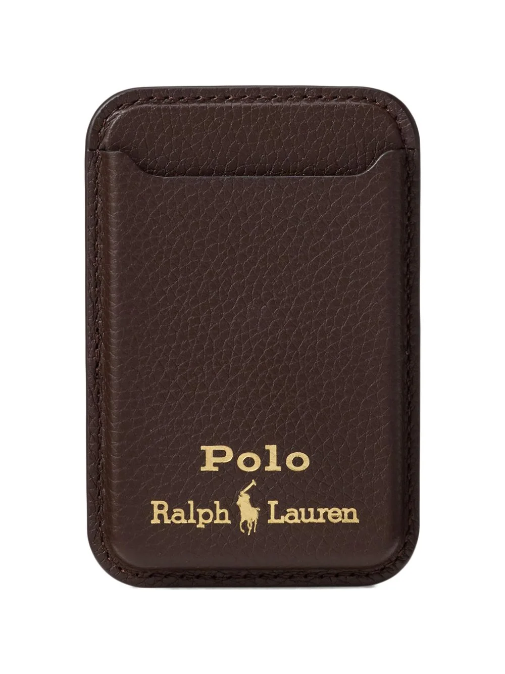 magsafe pebbled logo-detail leather card case - 1