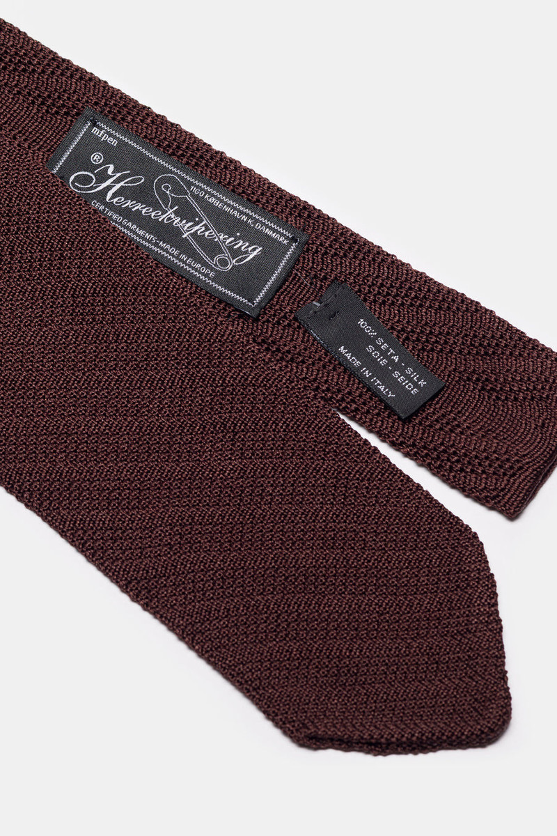 mfpen Formal Tie in Brown Knitted Stripe outlook
