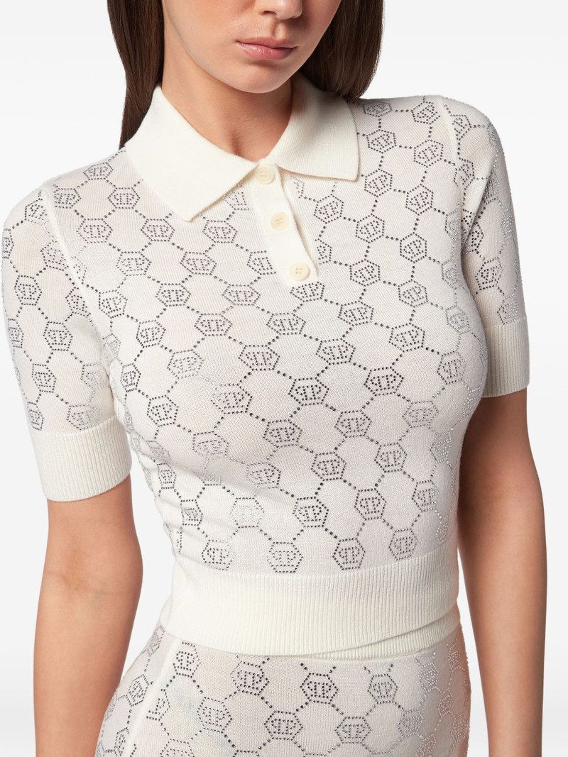 monogram knitted polo top 4