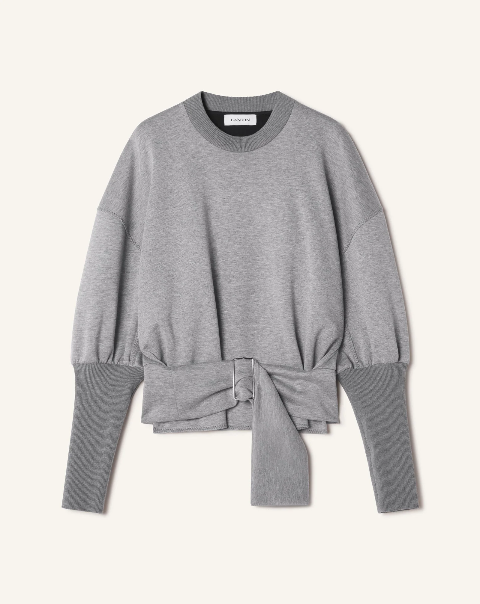 BELTED SWEATSHIRT IN DOUBLE-FACED JERSEY - 1