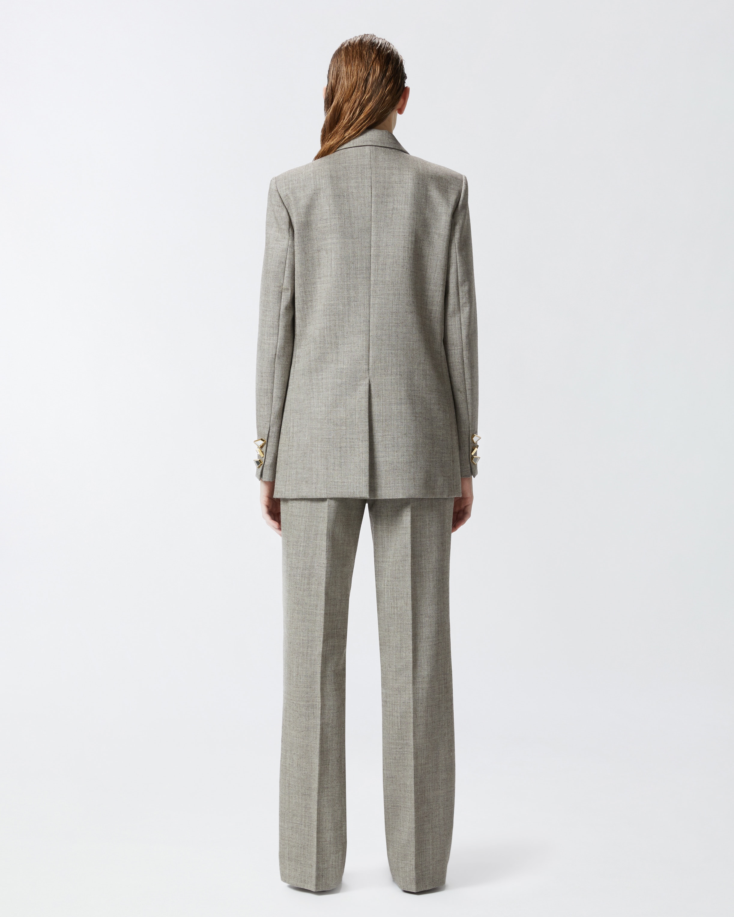 COOL WOOL BLAZER WITH GEOMETRIC BUTTONS - 4