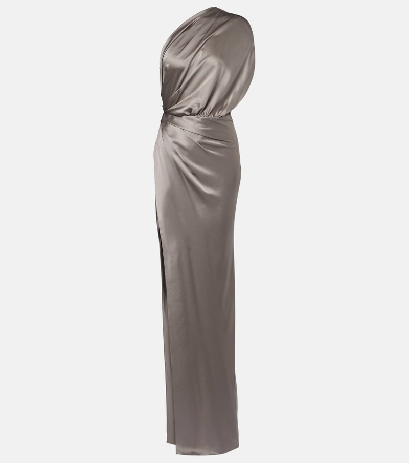 Draped silk satin gown 1