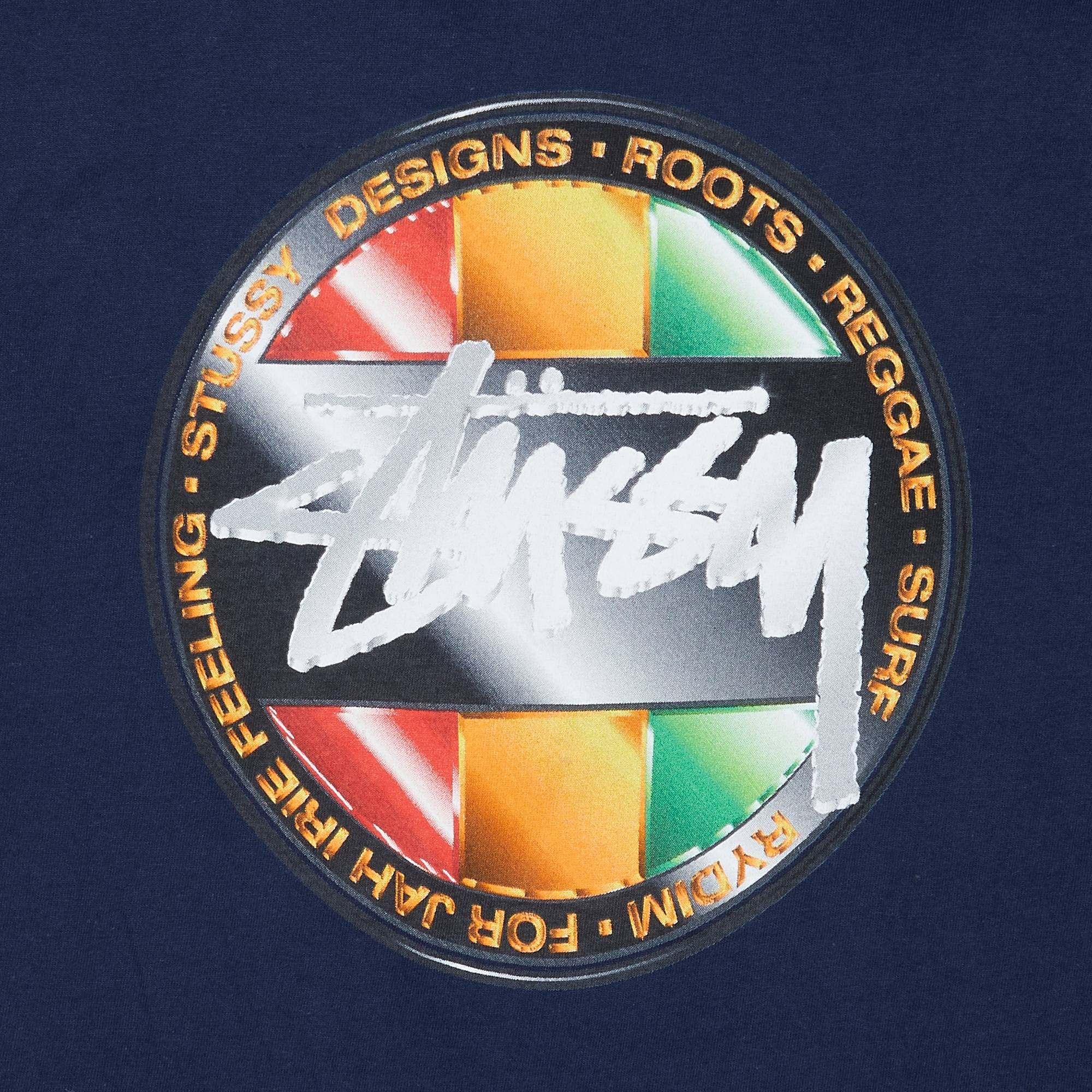 Stussy Chrome Dot Tee 'Navy' - 3