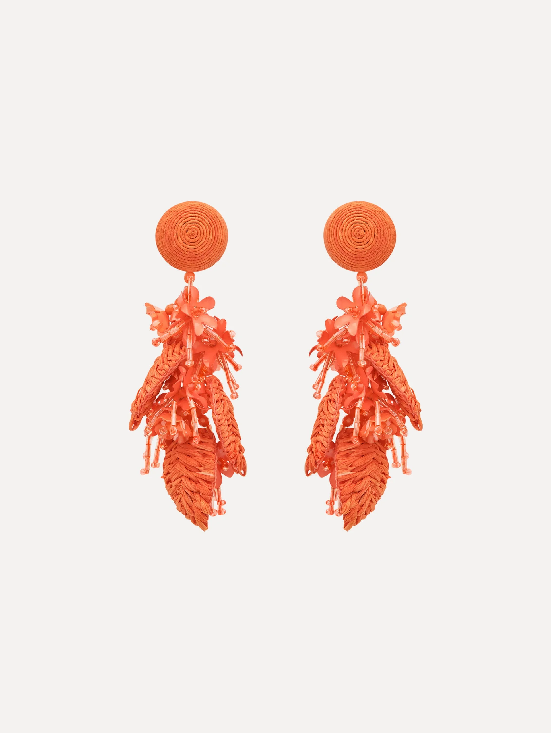 RAFFIA TASSEL BOUQUET CLIP-ON EARRINGS - 1