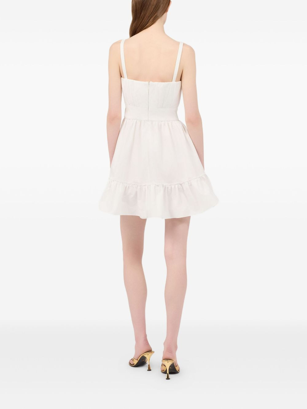 monogram-plaque tiered dress - 4