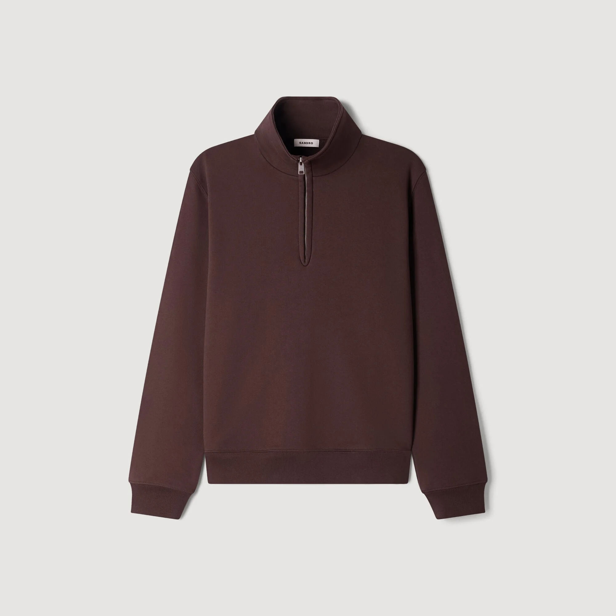 HALF ZIP COTTON SWEATSHIRT - 1