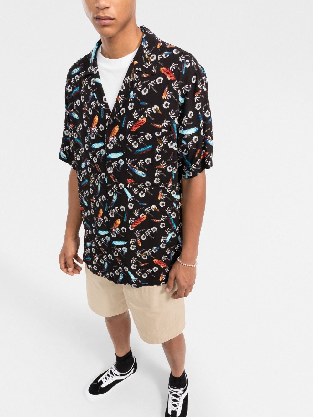 floral-print short-sleeve shirt - 3
