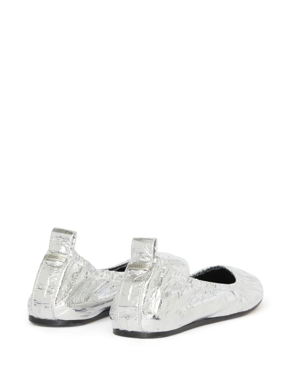 metallic flat ballerina shoes - 3