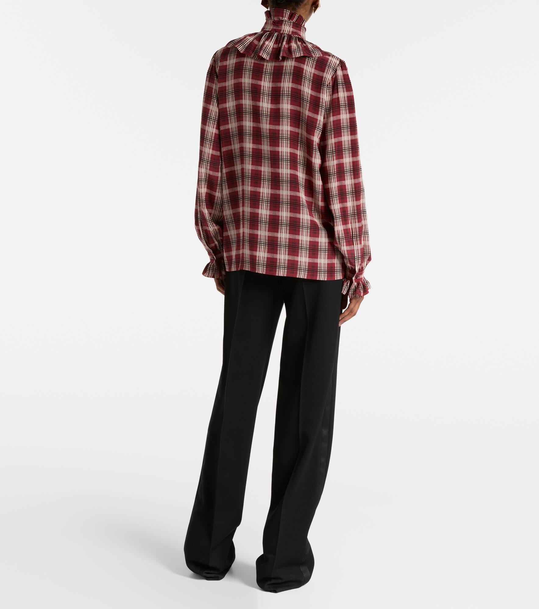 Checked silk blouse - 3