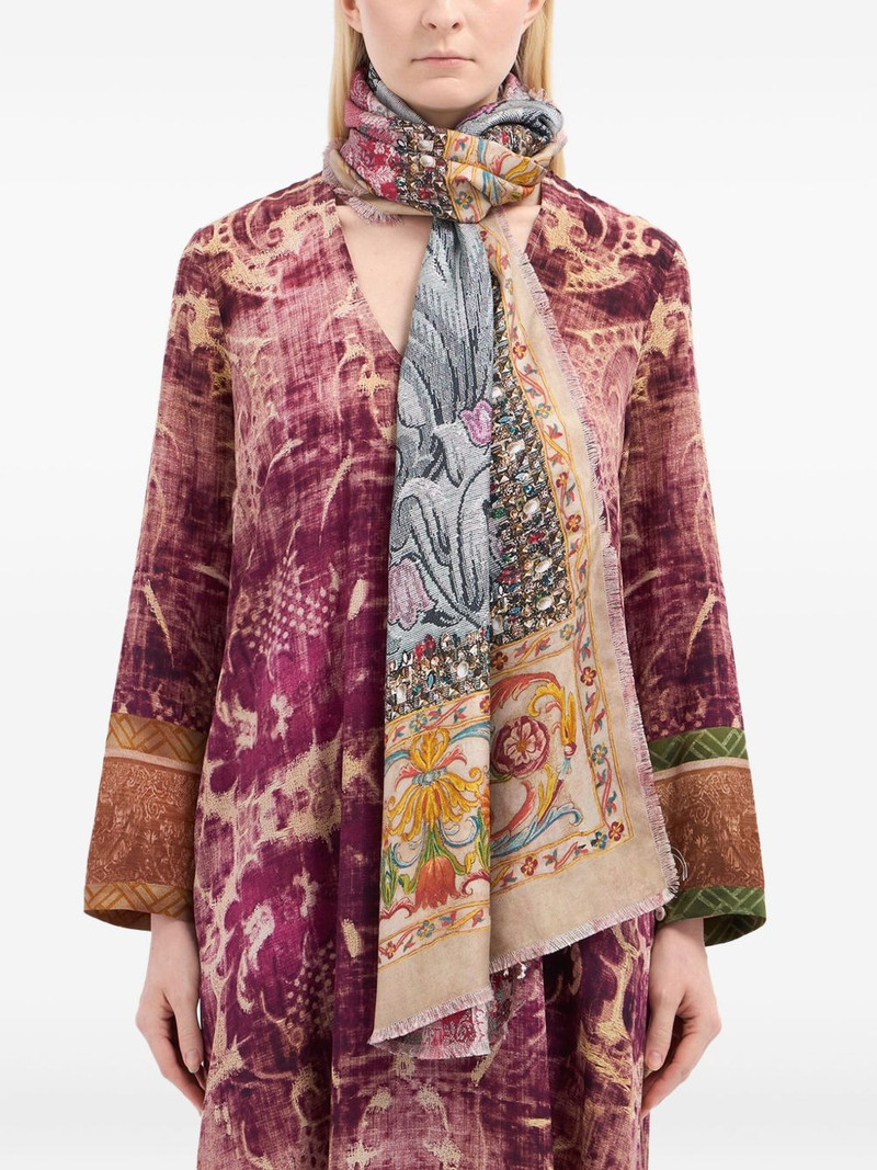 Pierre-Louis Mascia floral-pattern rectangular-shape scarf outlook