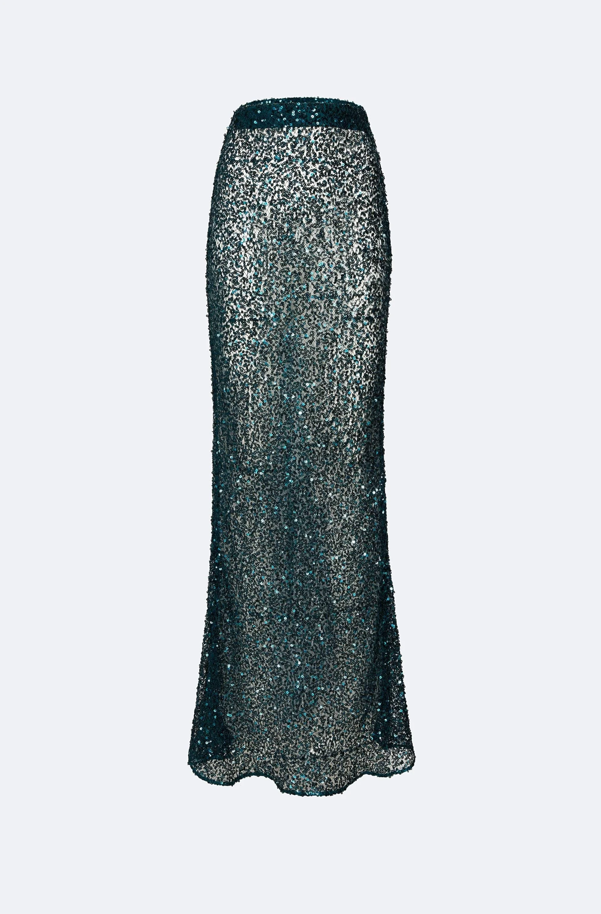 Net Paillette Maxi Skirt - 1