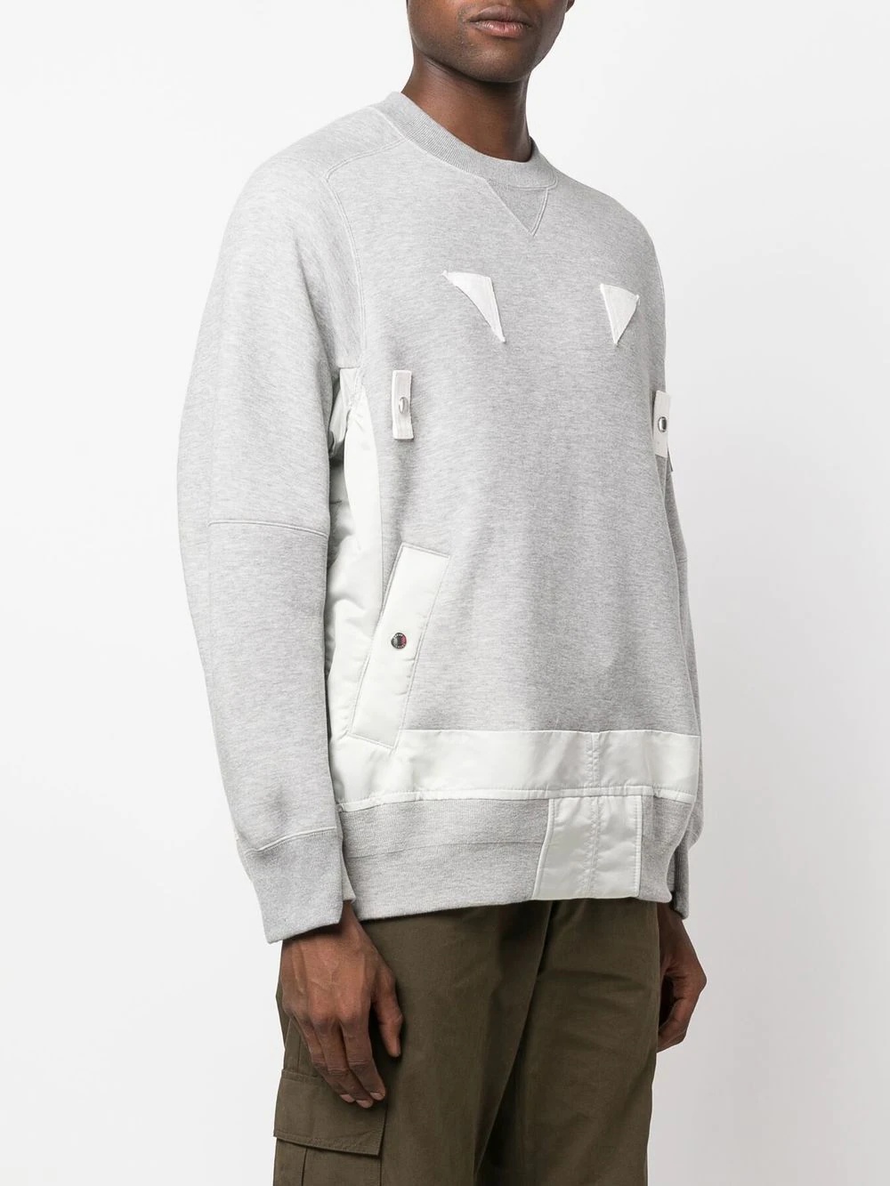 panelled cotton sweatshirt - 3