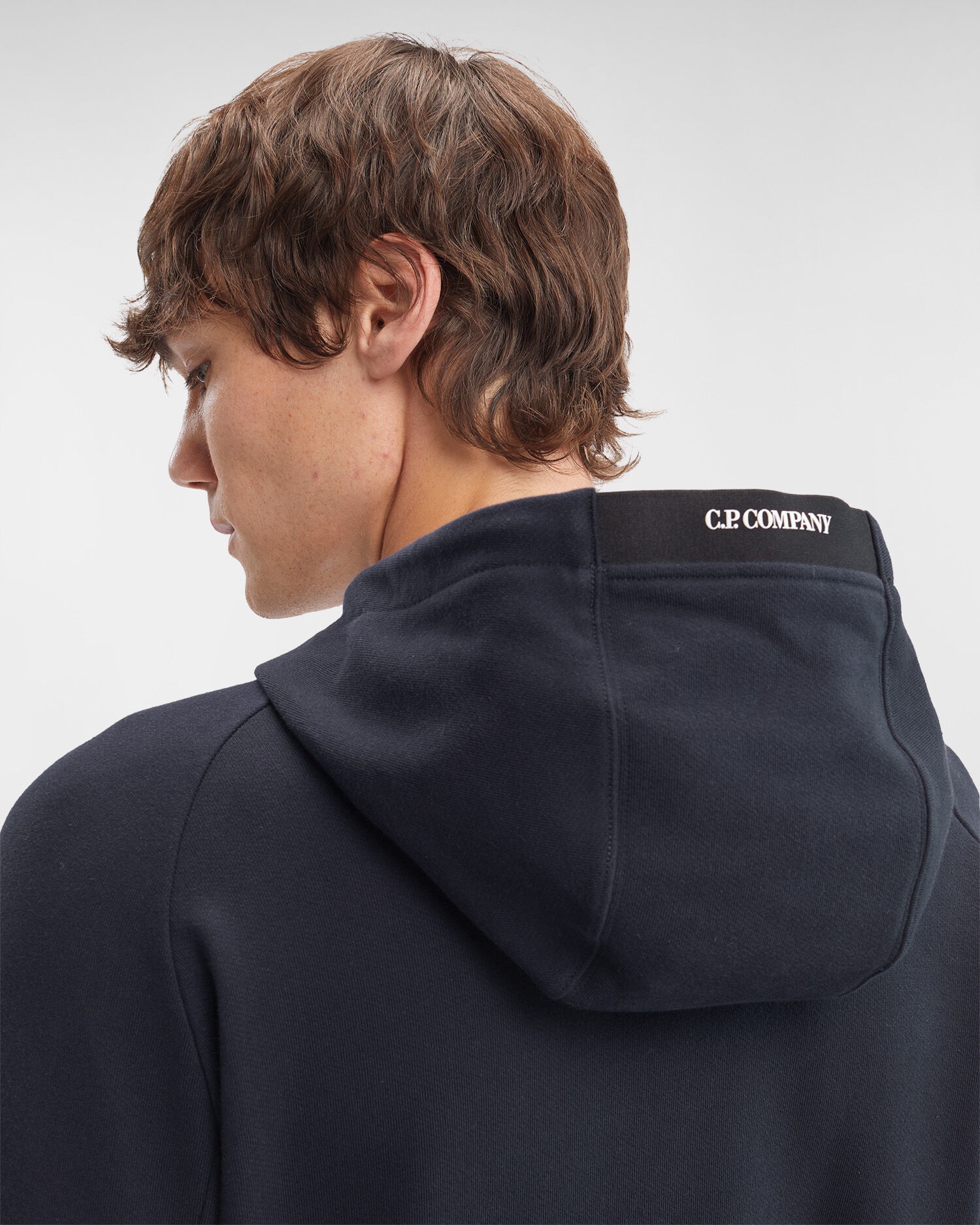 Diagonal Raised Fleece Zipped Lens Hoodie - 5